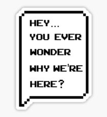 Hey, you ever wonder why we're here? Sticker