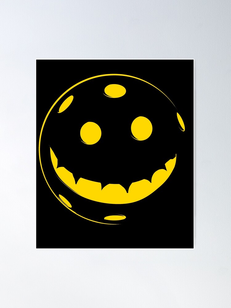 Halloween Lovers Pickleball Pumpkin Face Poster for Sale by