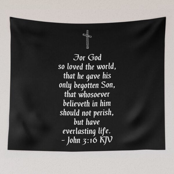 Item preview, John 3:16 KJV - Cross - White Print designed and sold by VerShirts.