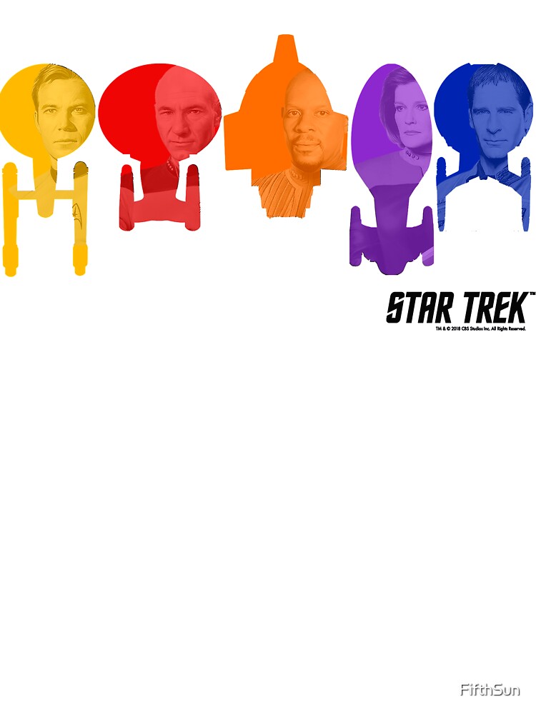 Thumbnail 2 of 2, Baby T-Shirt, Star Trek Rainbow Ship Captain Fill designed and sold by FifthSun.