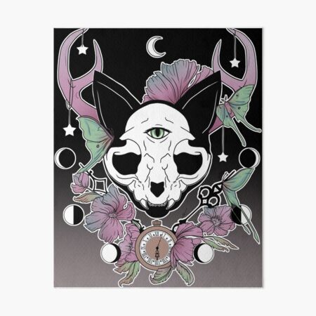 Twilight -- Skull Cat Art Board Print