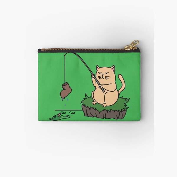 Item preview, Sad fishing Cat with Fishing rod - Funny fisherman gift designed and sold by IslandLakeTree.