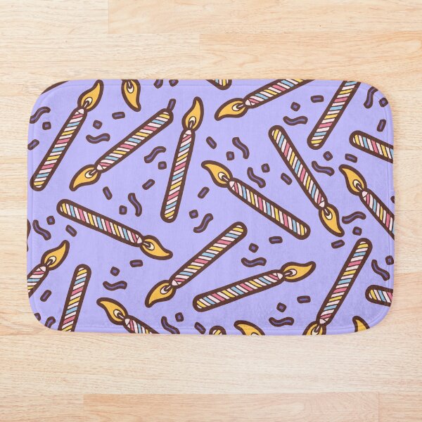 Celebration Candles Pattern Bath Mat