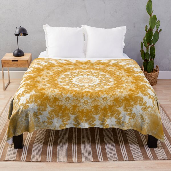 Item preview, Tangerine and White Mandala designed and sold by Kelly Dietrich Mandala & Fractal Art.