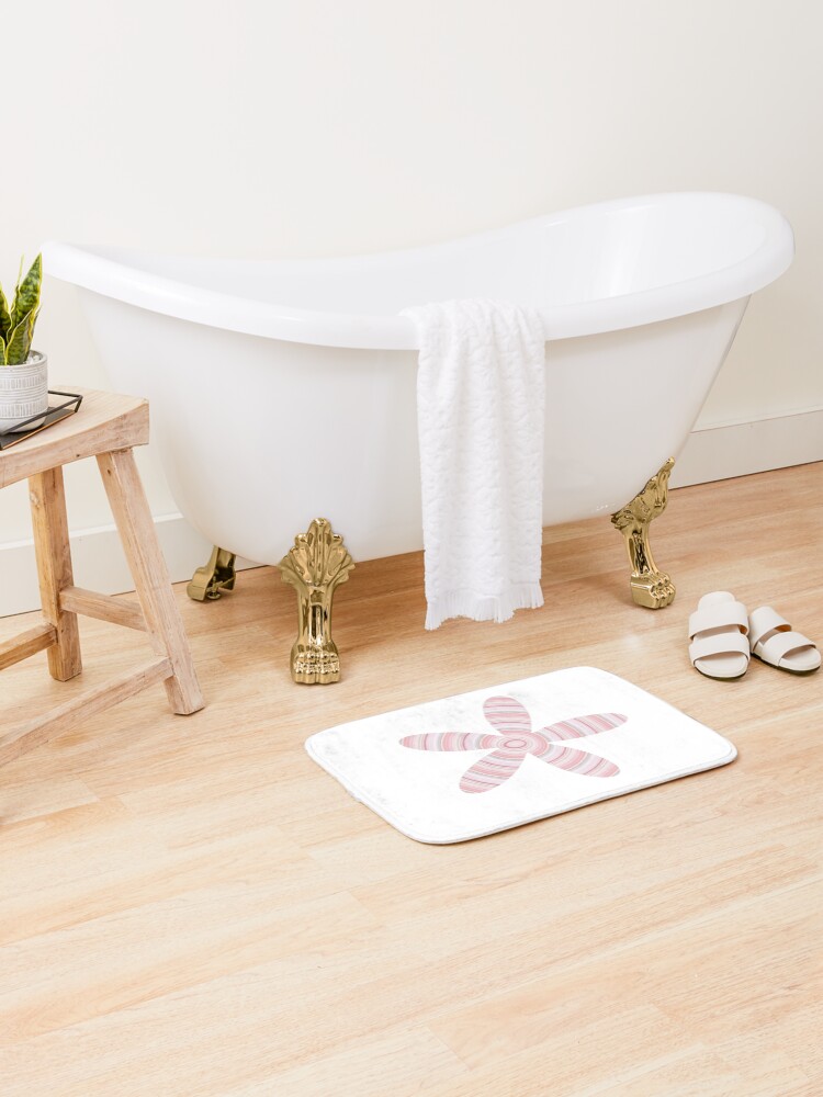 Thumbnail 1 of 6, Bath Mat, Mistyrose Circle designed and sold by brupelo.