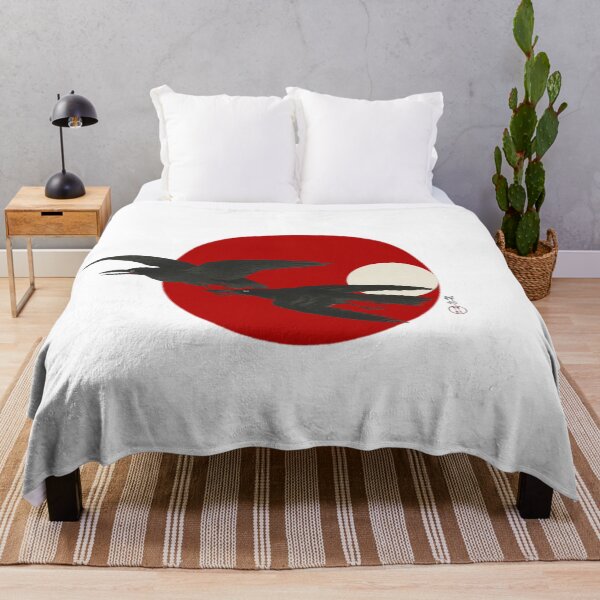 Item preview, Japanese Flag - Crows at Full Moon designed and sold by weavernap.