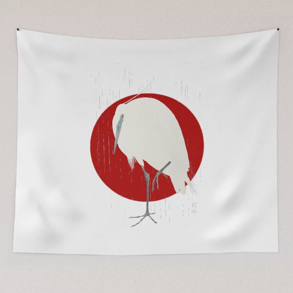 Item preview, Japanese Flag - Egret in the Rain designed and sold by weavernap.