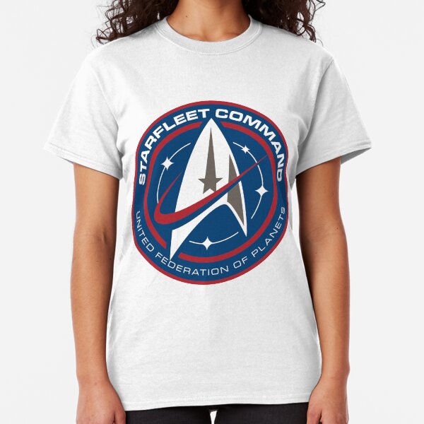 Star Trek Discovery Starfleet Command Red And Blue Badge Classic T-Shirt