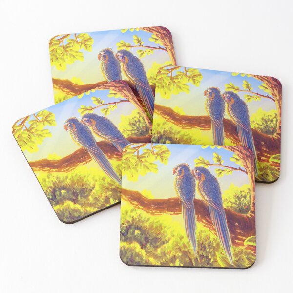 Item preview, Blue-throated macaws at sunset designed and sold by JeMiChi Art.