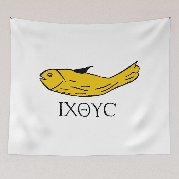 Item preview, The Fish - IXOYC - Left Chest - Gold/Black Print designed and sold by VerShirts.
