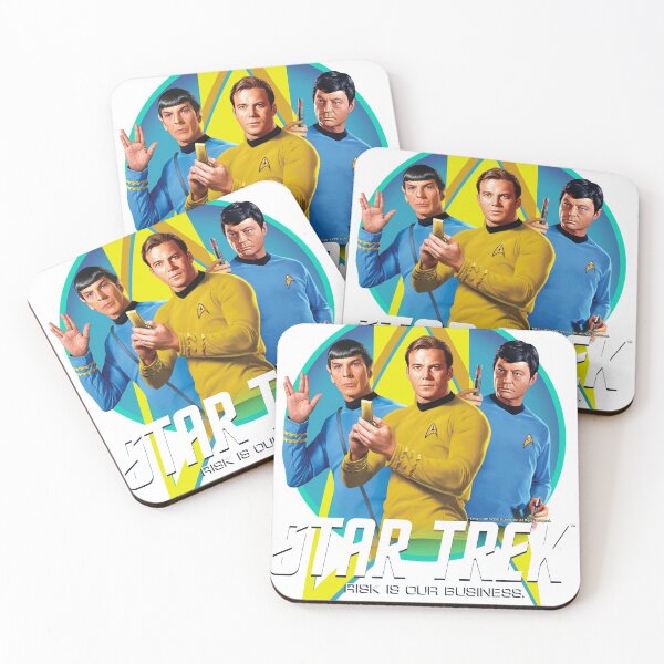 Star Trek Original Series Group Shot Retro Portrait Logo Coasters (Set of 4)