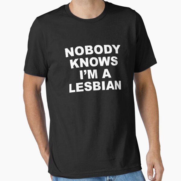 Vista previa del artículo con la obra «Nadie sabe que soy lesbiana», diseñado y vendido por AmazingVision.