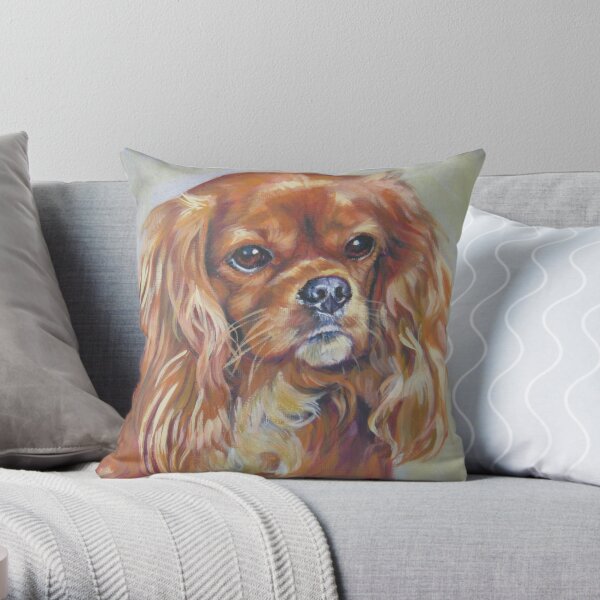 Cavalier King Charles Spaniel Fine Art Painting Throw Pillow