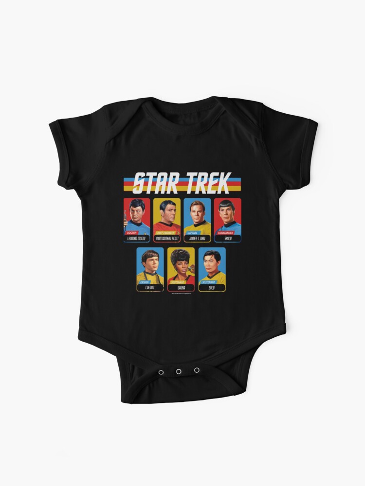 Thumbnail 1 of 2, Baby One-Piece, Star Trek Original Series Retro Full Color Crew Portrait Panels designed and sold by FifthSun.