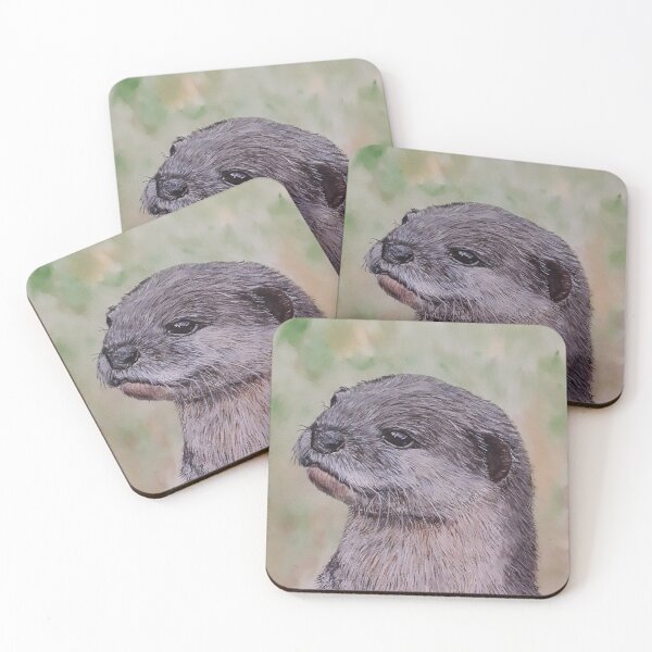 European Otter Coasters (Set of 4)