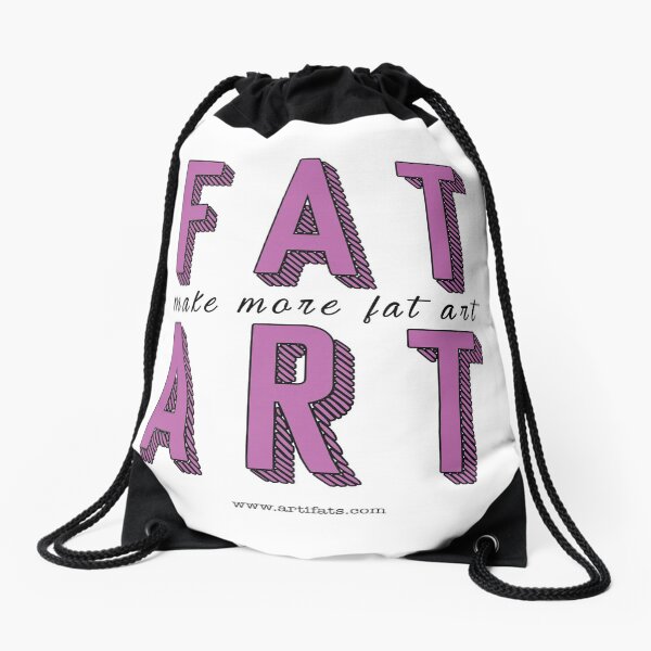 Make More Fat Art Drawstring Bag