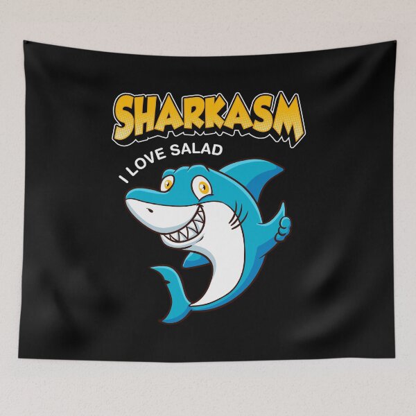 Item preview, Funny Sharkasm I Love Salad Shark Sarcasm Pun designed and sold by perfectpresents.