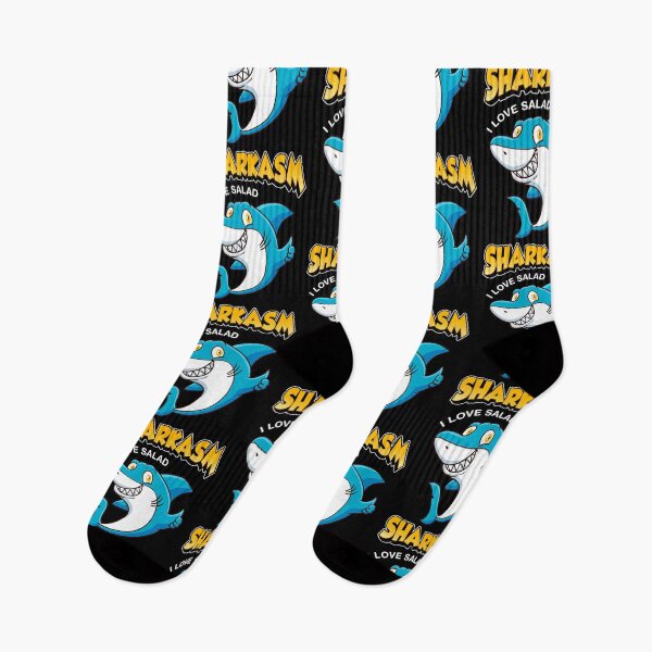 Item preview, Funny Sharkasm I Love Salad Shark Sarcasm Pun designed and sold by perfectpresents.
