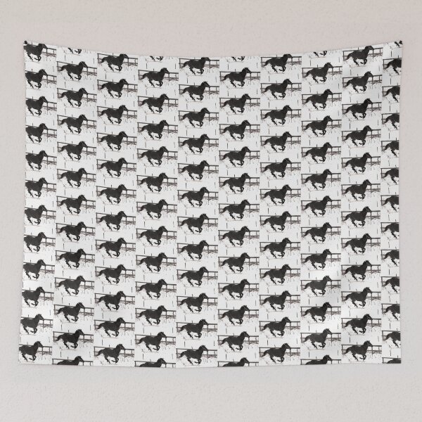 Item preview, Black and White running horse designed and sold by Jon Lees.