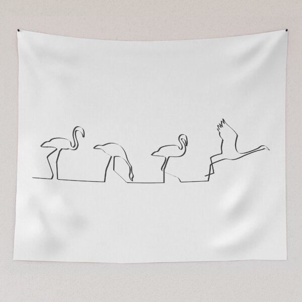 Item preview, Flamingoes Single Line Drawing designed and sold by rulamin.
