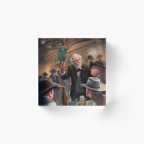 Old Man with Idol by M. Wayne Miller Acrylic Block