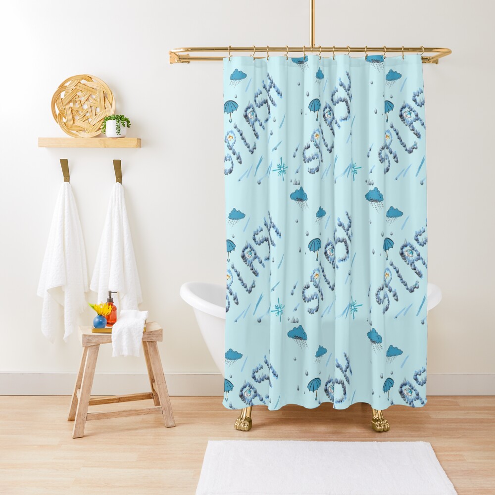 A Splash of Blue Shower Curtain