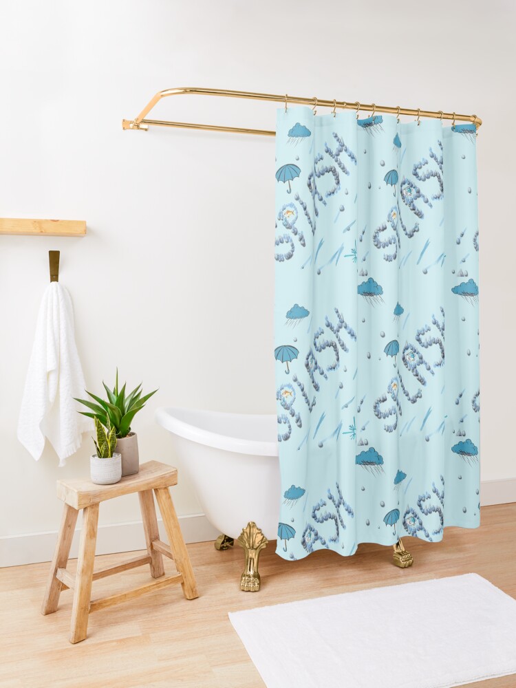Alternate view of A Splash of Blue Shower Curtain