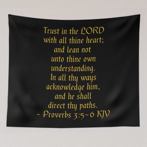 Item preview, Proverbs 3:5-6 KJV - Gold Gothic Print designed and sold by VerShirts.
