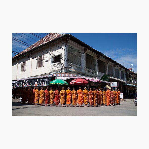 Monks collecting Alms Photographic Print