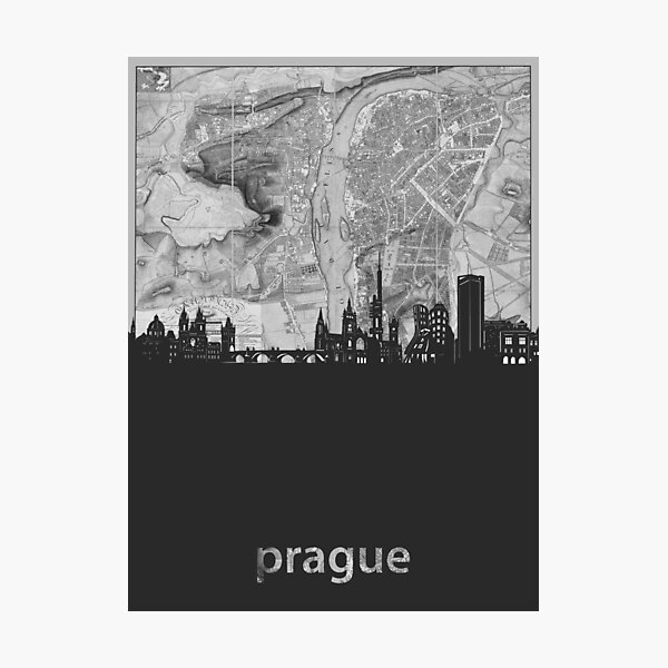 Aperçu de l'œuvre skyline de prague créée et vendue par BekimART.