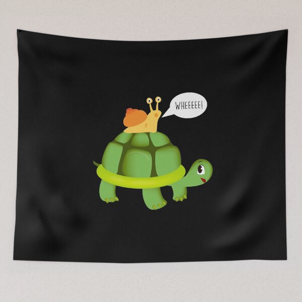 Item preview, Cute Snail Riding on Turtle Yelling Whee Animals designed and sold by perfectpresents.