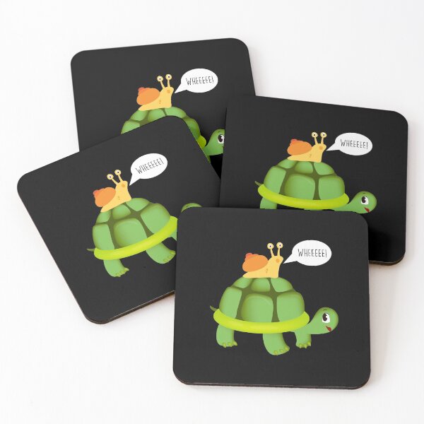 Aperçu de l'œuvre Mignon, escargot, équitation, sur, tortue, hurler, whee, animaux créée et vendue par perfectpresents.