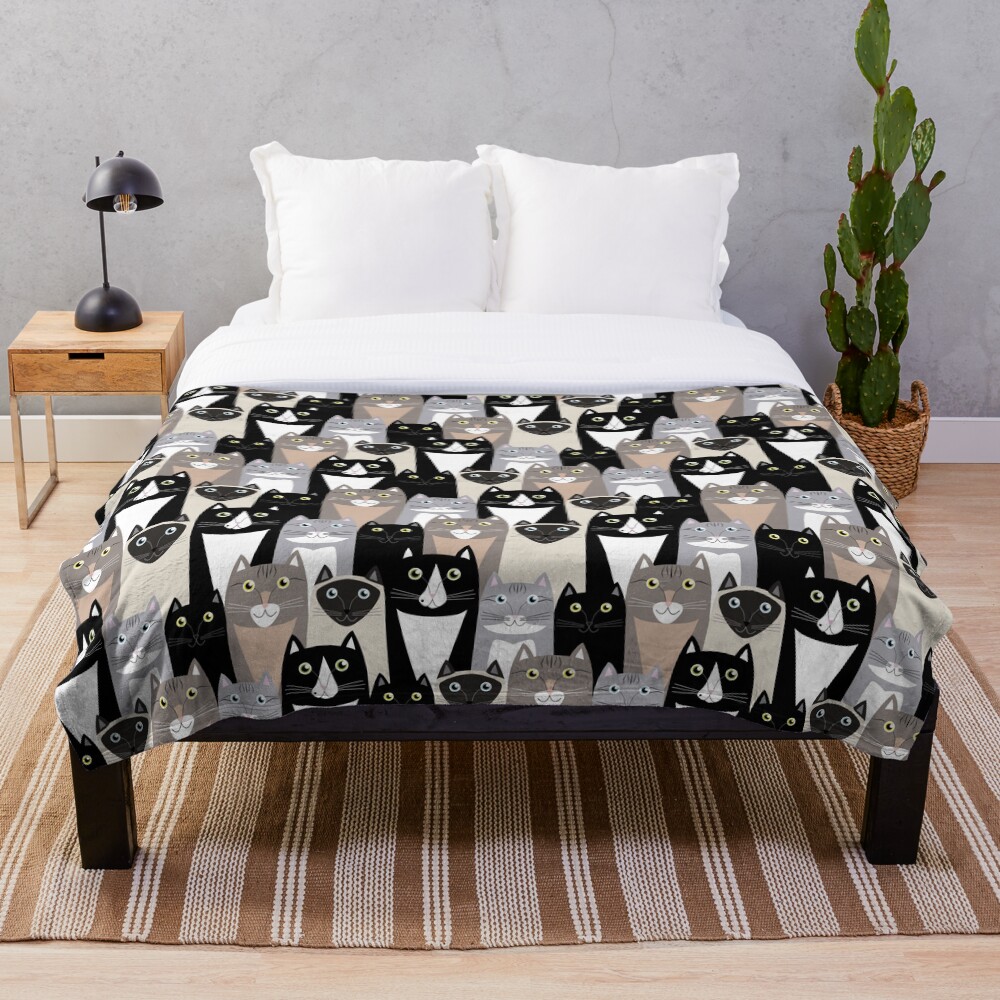 "Cats 1" Throw Blanket for Sale by Stonelight Redbubble
