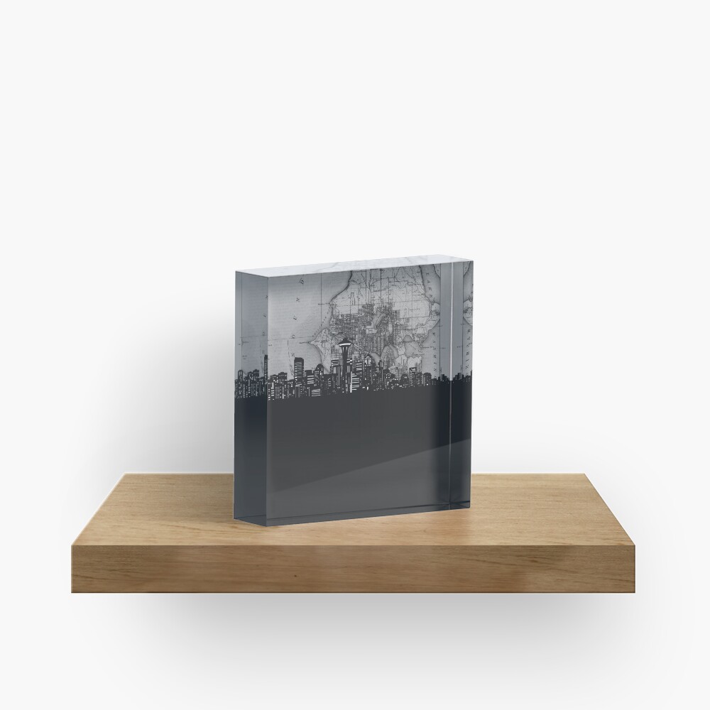 seattle skyline Acrylic Block