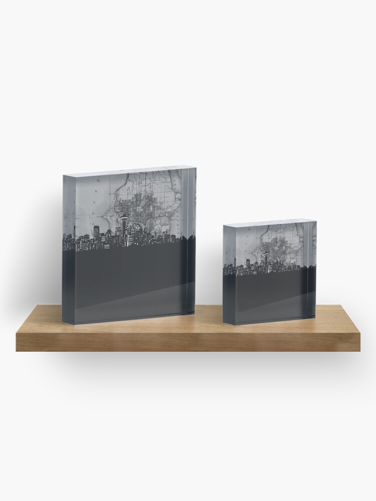 Alternate view of seattle skyline Acrylic Block