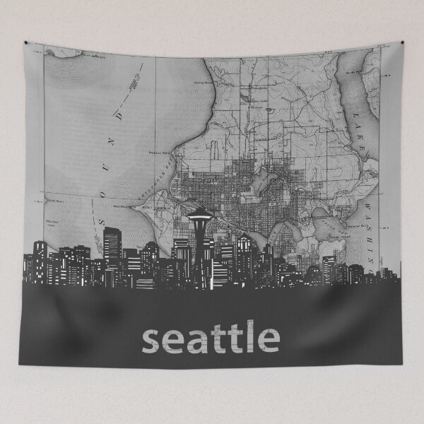 Item preview, seattle skyline designed and sold by BekimART.