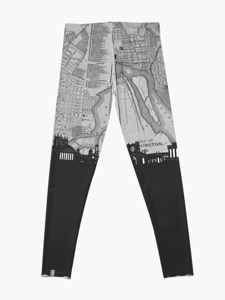 Thumbnail 4 of 5, Leggings, washington dc skyline designed and sold by BekimART.