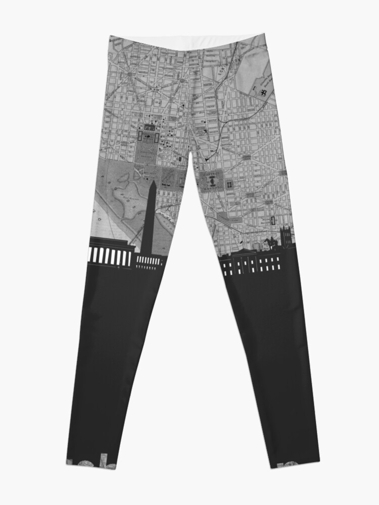 Thumbnail 3 of 5, Leggings, washington dc skyline designed and sold by BekimART.