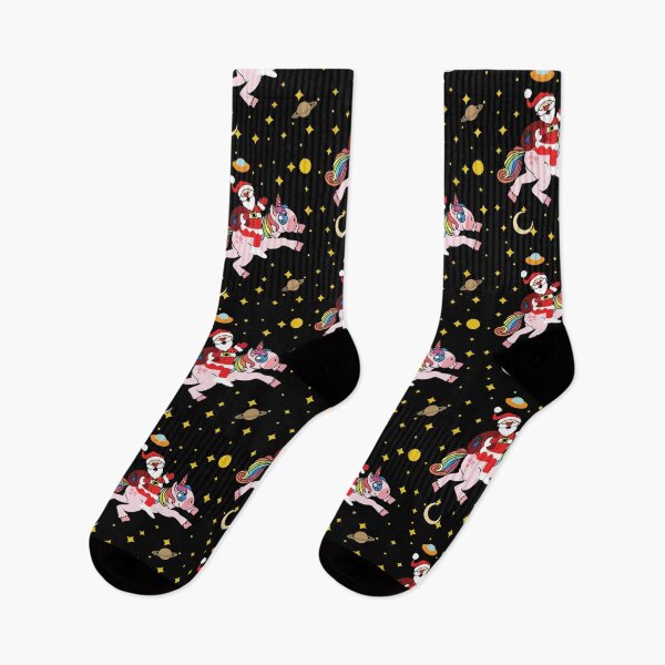 Item preview, Cute Santa Claus Riding a Unicorn Through Space designed and sold by perfectpresents.
