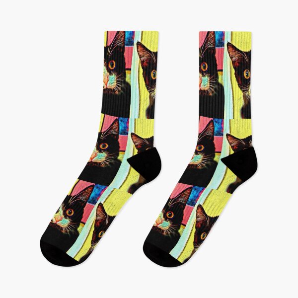 Item preview, Mondrian inspired black cat designed and sold by Sunny Creations.