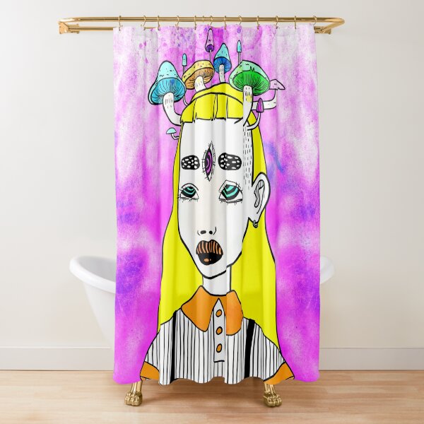 Shroom Consumed Shower Curtain by Jak Nola