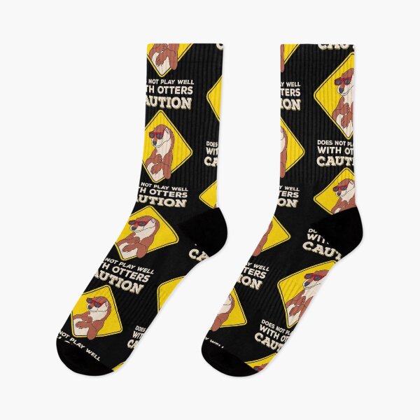 Item preview, Caution: Does Not Play Well With Otters Funny Pun designed and sold by perfectpresents.