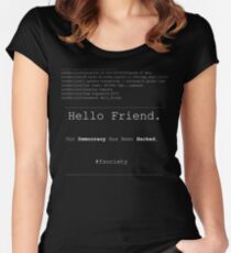 Hello Friend@fsociety Women's Fitted Scoop T-Shirt