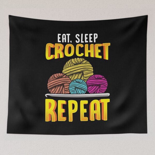 Item preview, Funny Eat Sleep Crochet Repeat Cute Crocheting designed and sold by perfectpresents.