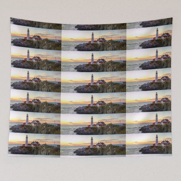 Item preview, Portland Head Light Sunrise By Olena Art Lena Owens designed and sold by Rocky Mountain Artistry.