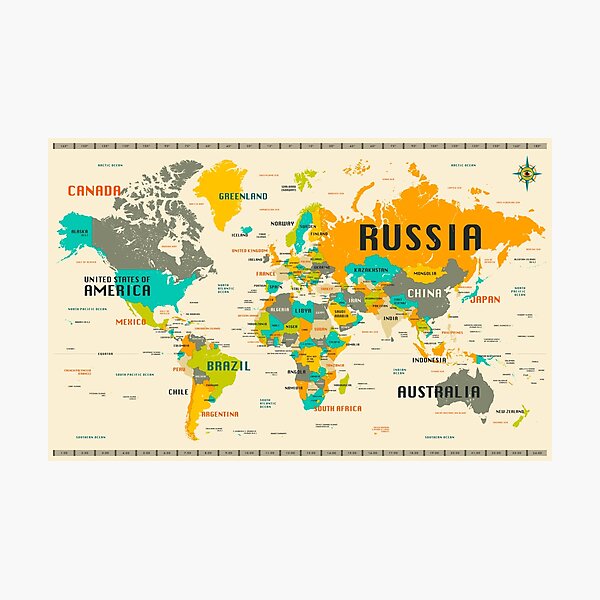 World Map Photographic Print