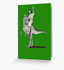 Jesus Riding Dinosaur Greeting Card