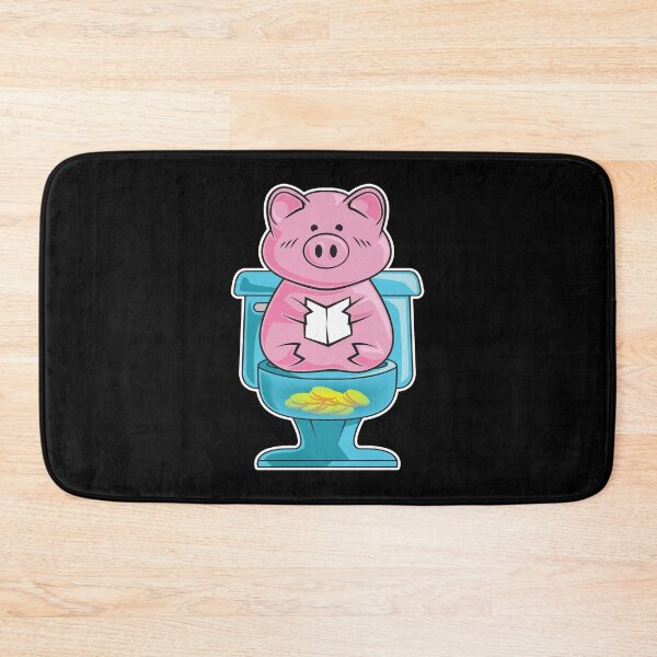 Item preview, Funny Pig On Toilet Piggy Bank Potty Training Pun designed and sold by perfectpresents.