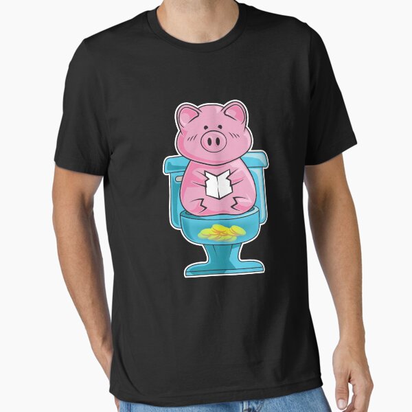 Item preview, Funny Pig On Toilet Piggy Bank Potty Training Pun designed and sold by perfectpresents.