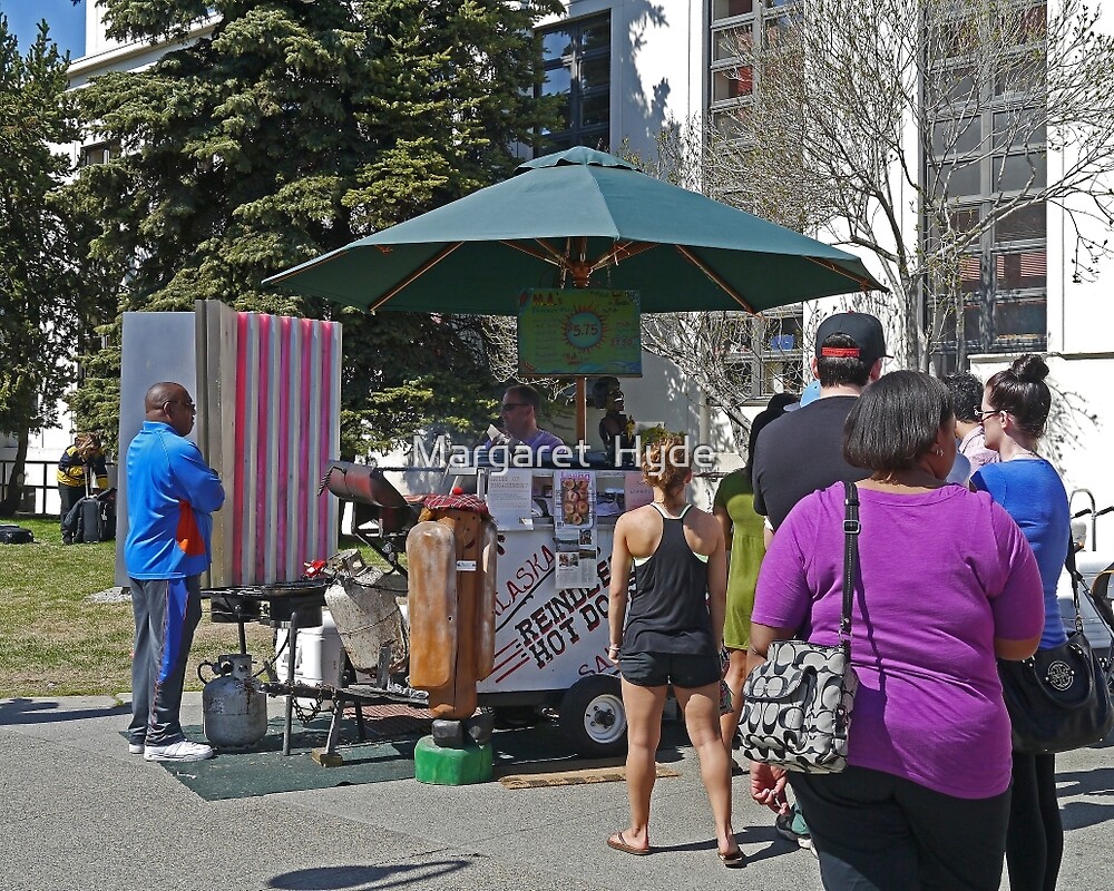 "Reindeer Hot Dogs, Anchorage, Alaska, USA" by Margaret Hyde Redbubble